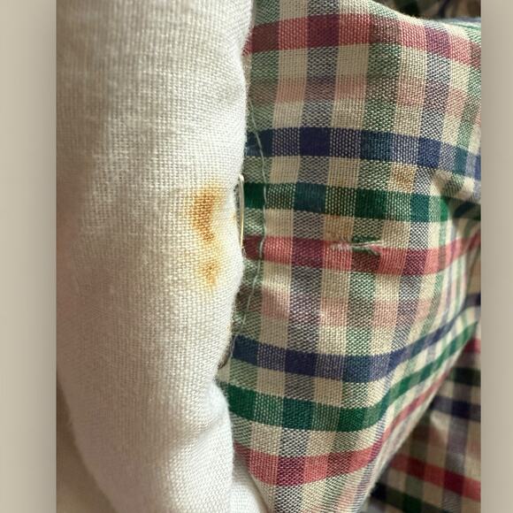 Vtg Dress Toddler Girl 4T Green Long Sleeve Lace Bib Collar Plaid Christmas Bow - Picture 6 of 6